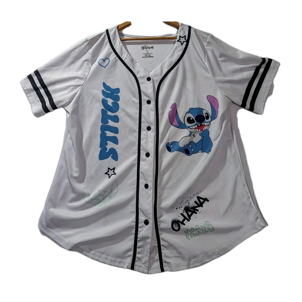 Disney Lilo & Stitch‎ Ohana Family Baseball Jersey Shirt 2X Freeze Polyester